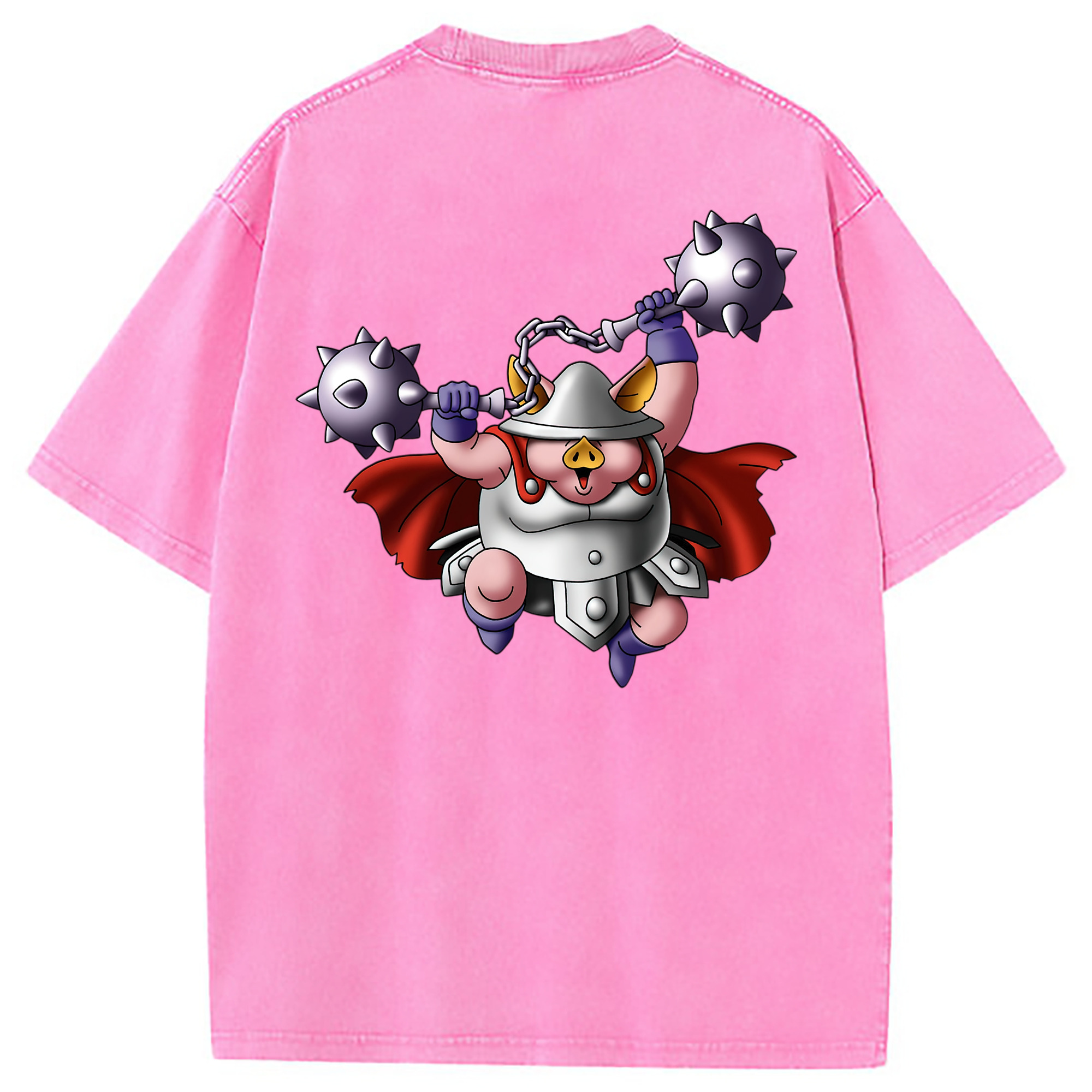 （画像用） ドラゴンクエスト Doragon Kuesuto Dragon Quest 綿100% ヴィンテージ風 半袖Tシャツ（背面プリント）